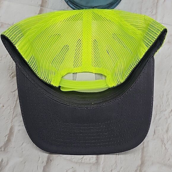 Wild Outdoor Hunting Cap/Hat Charcol/Neon Yellow Leatherette patch Size 22"-24 - Picture 11 of 11